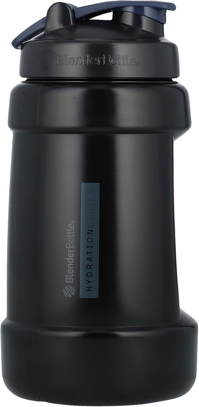 BlenderBottle Hydration Koda V1.5, Half Gallon Water Bottle, 74-Oz, Full-Color Black
