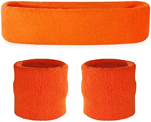 Suddora Sweatbands Set, Moisture Wicking 2 Wristbands and 1 Headband, Breathable Terry Cloth Athletic Bands for Basketball, Tennis, Yoga, Gym, Sweat Bands for Costumes and Cosplay