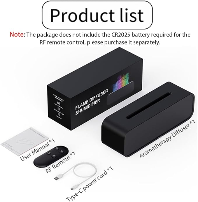 Dream Color Flame Diffuser Humidifier, Music Sync Ultra-Quiet Aroma Essential Oil Diffuser, 250ml Aromatherapy Mist Humidifier with Auto-Off, Timeable for Bedroom, Home, Office(Black)