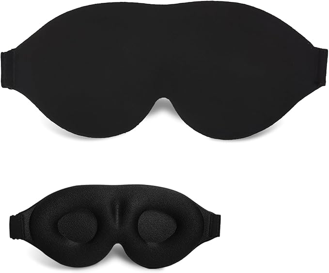3D Sleep Mask, 100% Blackout 3D Contoured Sleep Eye Mask, Comfortable & Super Soft Sleeping Mask with Adjustable Straps for Women, Men, Sleeping Travel Yoga Naps