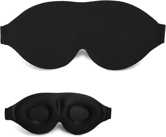 3D Sleep Mask, 100% Blackout 3D Contoured Sleep Eye Mask, Comfortable & Super Soft Sleeping Mask with Adjustable Straps for Women, Men, Sleeping Travel Yoga Naps