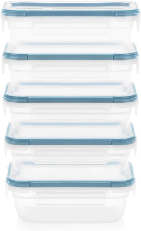 Snapware Total Solutions (10-Pack, 3 Cup) Plastic Food Storage Containers Set, Airtight & Leakproof Locking BPA-Free Lids Tupperware, Freezer Dishwasher Microwave Safe