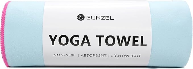 Eunzel Hot Yoga Towel Non-Slip Yoga Mat Towel Ultra-Absorbent Microfiber Towel for Hot Yoga, Pilates，Bikram and Workout 26.5"x 72"