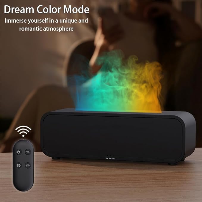 Dream Color Flame Diffuser Humidifier, Music Sync Ultra-Quiet Aroma Essential Oil Diffuser, 250ml Aromatherapy Mist Humidifier with Auto-Off, Timeable for Bedroom, Home, Office(White)
