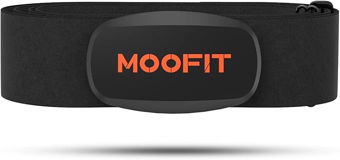 moofit Heart Rate Monitor Chest Strap Bluetooth/ANT+ Waterproof HR Monitor Chest Strap Heart Rate Monitor Compatible with Peloton, Rouvy, TRX, Elite HRV, Peloton, Strava, DDP Yoga