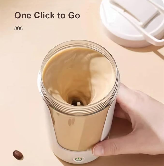 Electric Protein Shaker Bottle – 15oz USB Rechargeable Portable Mixer for Protein Shakes, Smoothies & Pre Workout, Tritan-Safe, BPA-Free, Gym Accessories, leak proof (White)