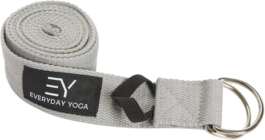 Everyday Yoga Super Strong Strap with Metal D-ring Buckle - Improve Flexibility, Stretching, and Physical Therapy Fitness.