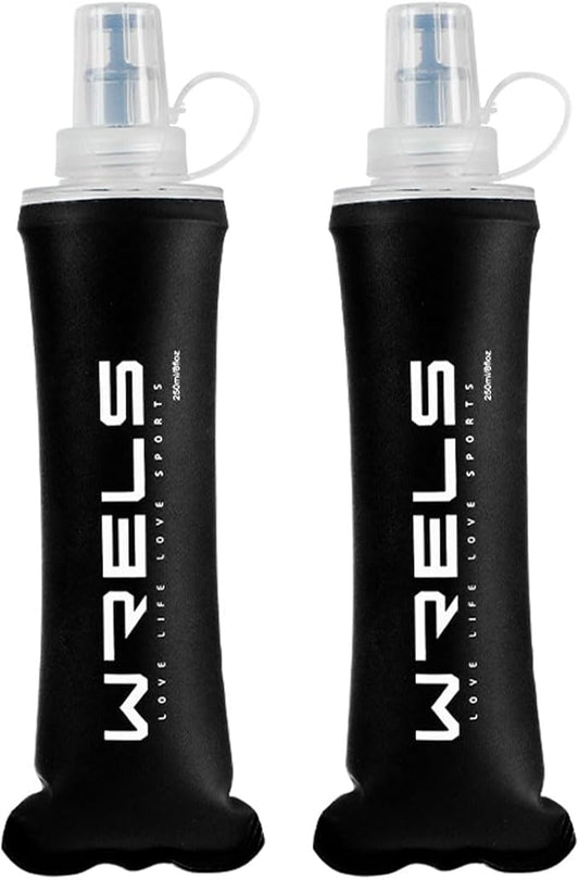 Folding Soft Flask Portable Collapsible Running Lightweight Water Bottle for Outdoor Sports,Travel with Mouthpeice Cover