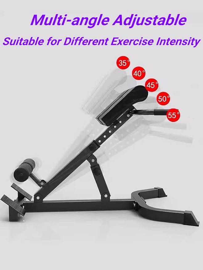 ComMax Roman Chair Back Extension Bench Foldable Workout Bench Machine for Home GYM Adjustable Glute Bench Back Trainer