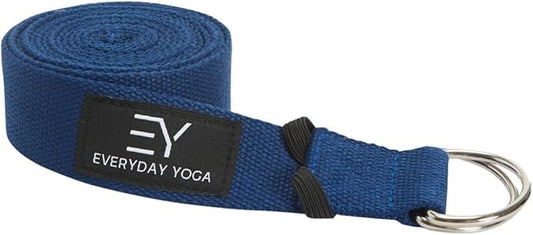 Everyday Yoga Super Strong Strap with Metal D-ring Buckle - Improve Flexibility, Stretching, and Physical Therapy Fitness.