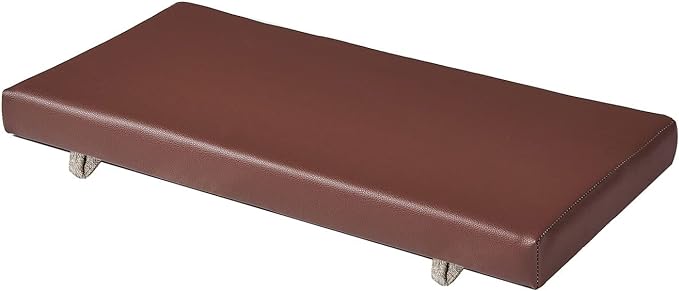 Faux Leather Piano Bench Cushions with Ties for Indoor Shoe Storage, Window Seat, Patio Seating, Dining Room Sette Bench pad 30x14 inch, Brown