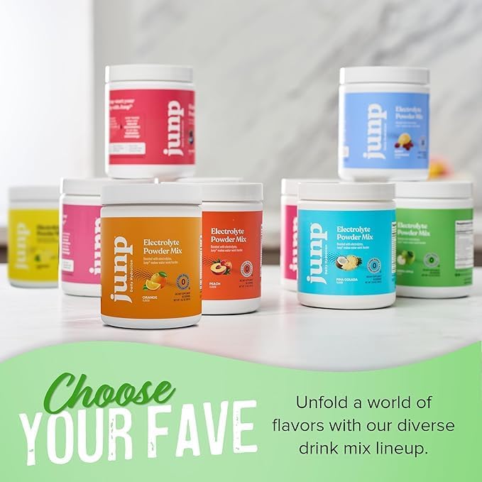 JUNP Electrolytes Powder No Sugar No Carbs – Mouthwatering Green Apple Drink Mix - Potassium & Salt Electrolyte Hydration Powder Zero Calorie Sugar Free Electrolyte Powder, Keto Friendly, 180 Servings