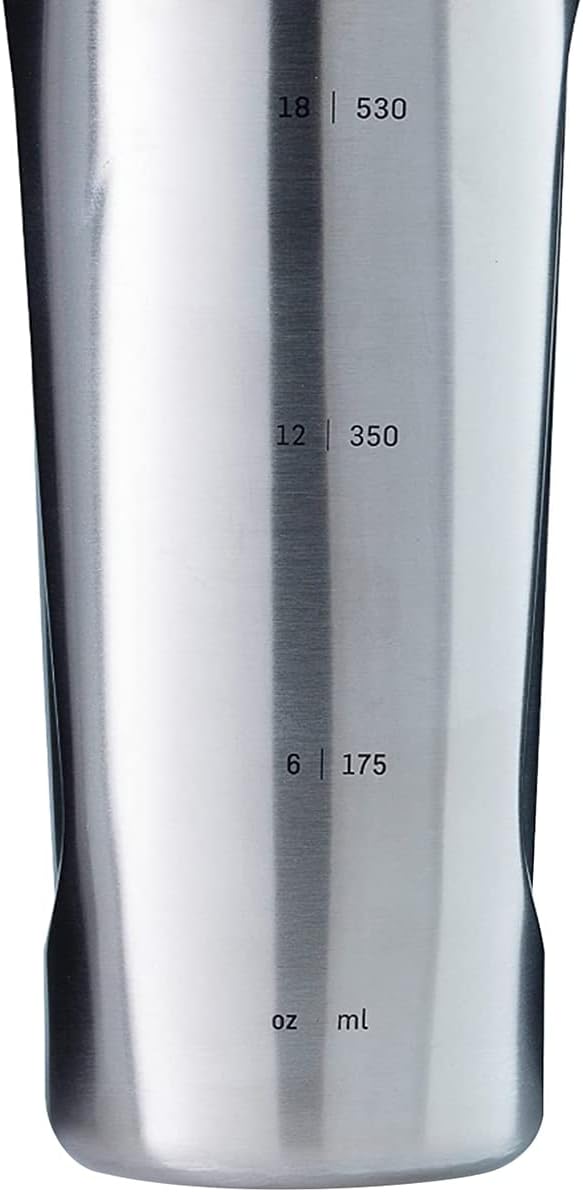 BlenderBottle Radian Shaker Cup Insulated Stainless Steel Water Bottle with Wire Whisk, 26-Ounce, Matte Arctic Blue