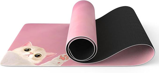 FOLAI Extra Thick Yoga Mat 6mm - Non-Slip Exercise Mat for HIIT, Pilates & Home Workouts & Workout with Free Carry Strap