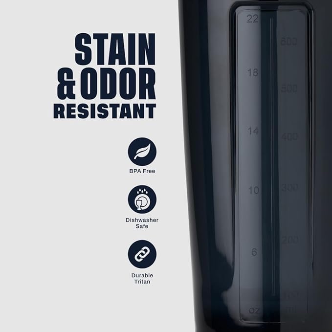 BlenderBottle Shaker Bottle Pro Series Perfect for Protein Shakes and Pre Workout, 32-Ounce, Black