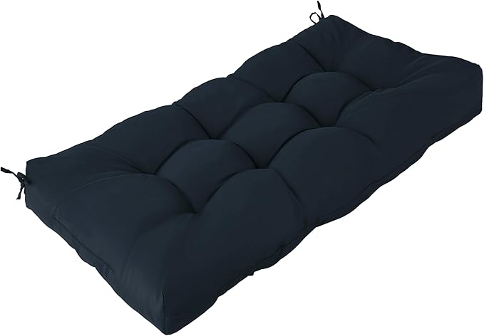 Waterproof Outdoor Bench Cushion 49"X20"X4" Comfortable Outdoor Chair Cushions Tufted Garden Bench Pad UV Resistant and Fade Resistant (1, Navy)