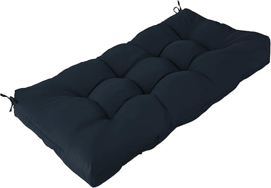 Waterproof Outdoor Bench Cushion 49"X20"X4" Comfortable Outdoor Chair Cushions Tufted Garden Bench Pad UV Resistant and Fade Resistant (1, Navy)