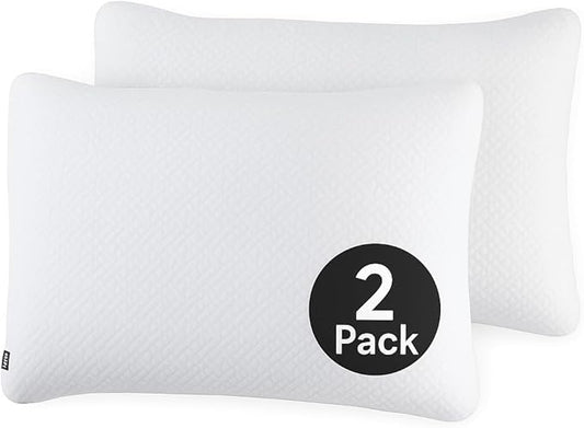 Brookstone TempSense Down Alternative Pillow Set - King Size Bed Pillows for Adults, Comfortable and Supportive Bedroom Pillows for Bed, Ideal for All Sleep Positions - 2 Pack, White