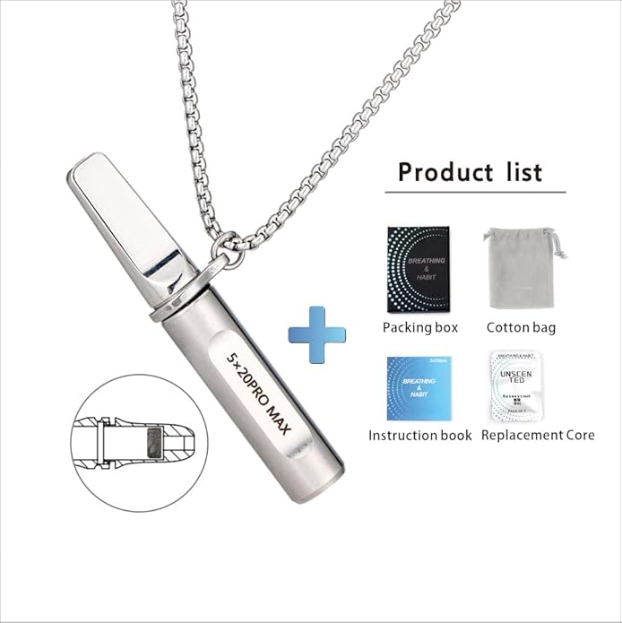 Breathe Free Necklace for Anxiety & Stress Relief, Classic Breathing Tool for Meditation, Mindfulness, and Relaxation – Portable Calm Necklace for Adults, Wellness Gift