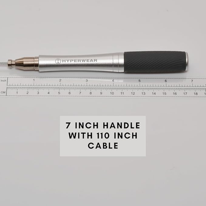 Hyperwear Adjustable Speed Jump Rope - Patented Self-Locking Head, Aluminum Hangles with Knurled Silicone Grips and Bonus Wire Rope for CrossFit, Boxing, and Fitness Training