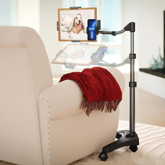 Levo V16 Tablet Floor Stand for iPads, iPad mini, New iPad Pro, Galaxy, Nexus, Xoom, Surface Pro, Miix, Nook, Fire, and Other Tablets and eReaders Black Color