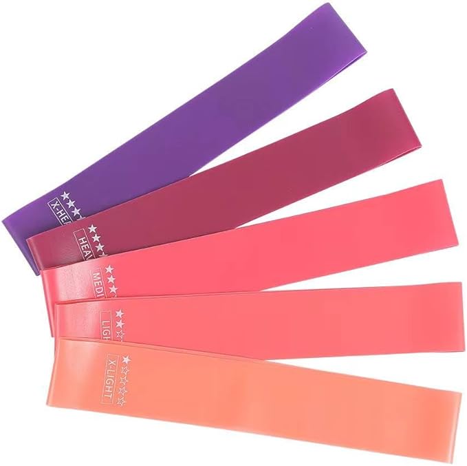 Cekaso Resistance Exercise Bands with 5 Resistance Levels for Strength Training and Physical Therapy, 5 vary