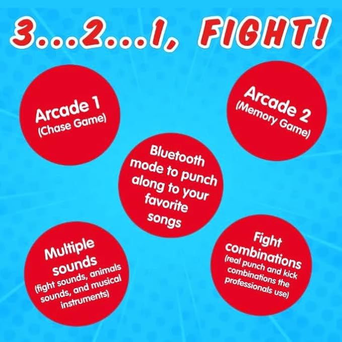 Inflatable Punching Bag for Kids - An Interactive Punching Bag With Several Game Modes - Inflatable Toys and Boxing Toys for Sporty Children; Perfect Kids Games and Presents for Children