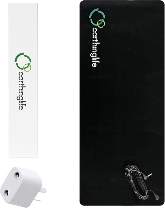 earthinglife grounding mats for feet, Universal grounding pad for Sleep with 15ft Cord Indoor grounding for Desk Connect to Earth for Reduce Fatigue & Stress, Better Sleep and Energy 9.8" L X 26.8" W