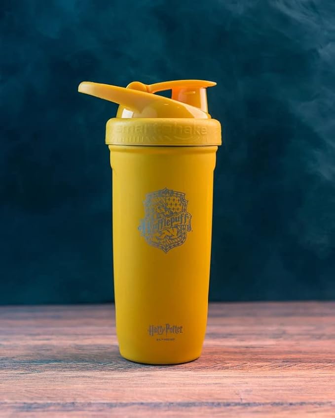 Smartshake Reforce Stainless Steel Harry Potter Hufflepuffs Shaker Bottle (900 ML /30oz) | Light Weight Resistance Sports Shaker Bottle with a Soft Lid | Leakproof, BPA Free & DEHP Free