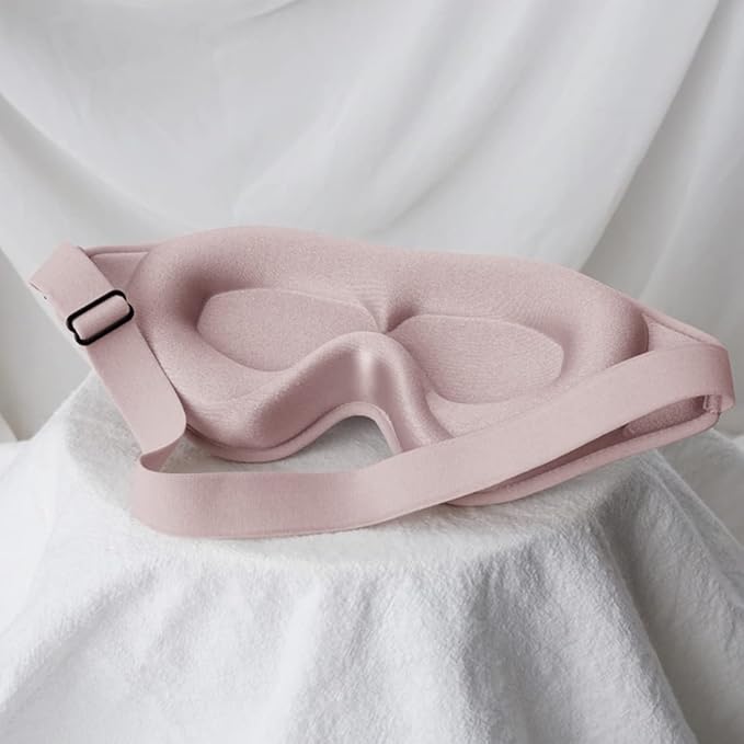 Sleep Mask, 3D Deep Contoured Eye Covers for Sleeping, 99% Block Out Light Eye Mask,Zero Pressure Cup Blindfold for Men Women, with Adjustable Strap for Sleeping, Yoga, Traveling (Pink)