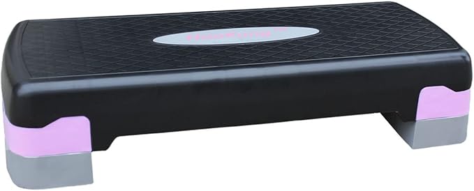 Height-Adjustable 4"-6" Aerobics Step Platform Fitness Equipment Workout Stepper Trainer For Indoor Exercise