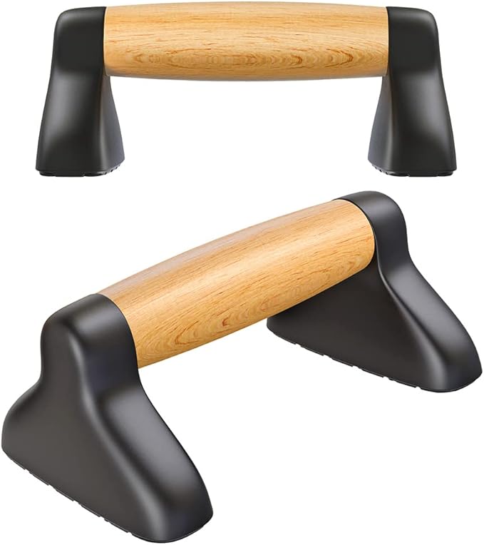 Push Up Bars, Wooden Push Up Handles for Floor, Sturdy Pushup Stands for Men & Women Home Gym Strength Training Equipment Fitness, Wood Pushup Bar Handle Grip, 2 Pack
