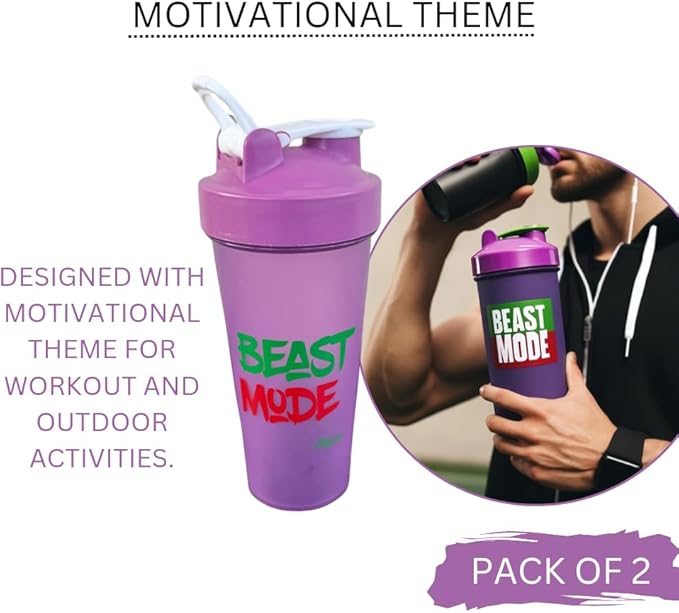 Magiko Blender Shaker Bottles for Protein, 28oz Portable Leakproof Pre-Workout Nutrition Water Bottle, BPA-Free Gym Protein Shaker for Sports & Outdoor Motivational Protein Shaker (Pink Purple)