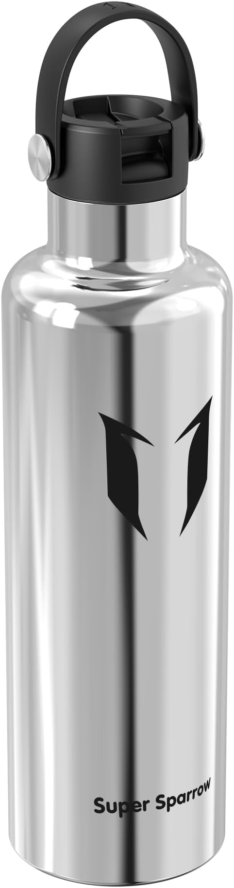 Super Sparrow Insulated Water Bottle - 17 Oz / 25 Oz / 32 Oz - Standard Mouth FlipFlow Flask - BPA Free, Leak Proof Drink Bottle- Ergonomic Straw Water Bottles for Work, Gym, Travel, Sports