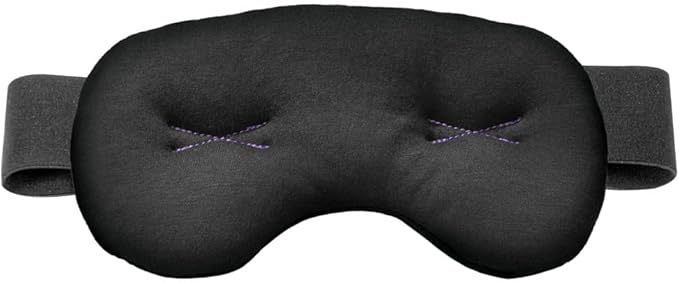 Brownmed IMAK Eye Pillow - Sleep Mask with ErgoBeads for Pain Relief - Cooling & Relaxing Sleep Aid - Black