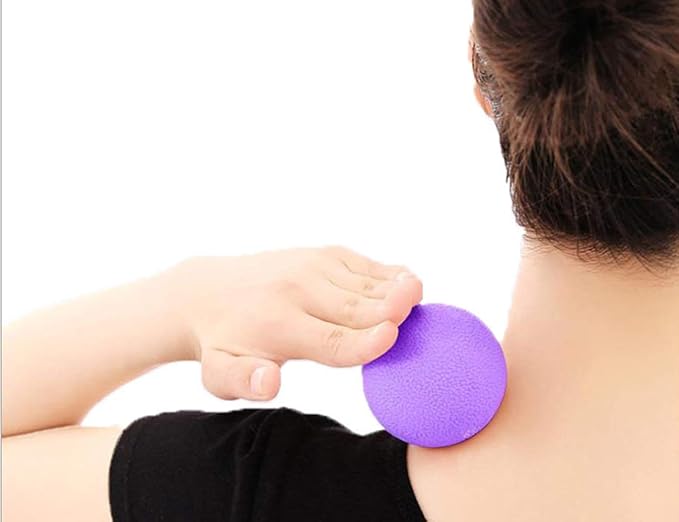 Yoga Massage Ball - Best Trigger Point Ball for Myofascial and Fascia Release, Foot and Back Massage, Trigger Point Therapy (Purple)