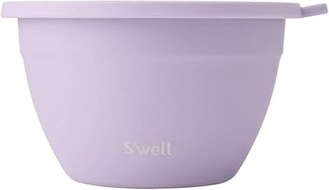 S'well Stainless Steel Salad Bowl Kit 64oz, Lilac, Comes with 2oz Mini Canister and Removable Tray for Organization, Leakproof, Easy to Clean, Dishwasher Safe