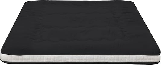 Dr.Futon Japanese Floor Futon Mattress Extra Thick Folding Roll Up Bed Topper Mat for Guest,Lounger and Tavel
