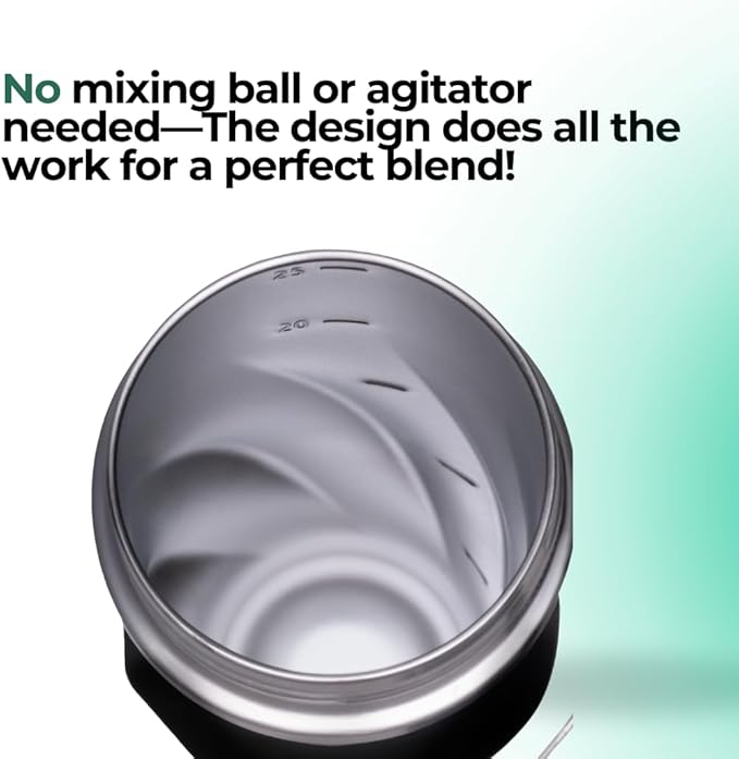 Shaker Bottle for Protein Mixes – Double Wall Stainless Steel, For Shakes, Smoothies, Cocktails –Leak-Proof, 26oz, Copper-Insulated Blender Cup, BPA-Free No Mixing Tools Needed, (Arctic Pearl)