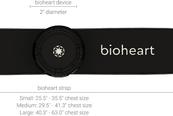 Bioheart | 24/7 Continuous Heart Monitor | No Prescription Needed | Smart Wearable | Chest Strap | One Month Subscription Included