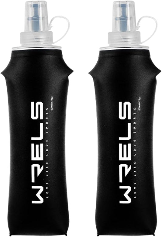 Folding Soft Flask Portable Collapsible Running Lightweight Water Bottle for Outdoor Sports,Travel with Mouthpeice Cover