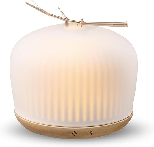 mimicat Quiet Aromatherapy Diffuser Glass: 230ML Ultrasonic Cool Mist Scent for Home with Night Light - Aesthetic for Women Girls