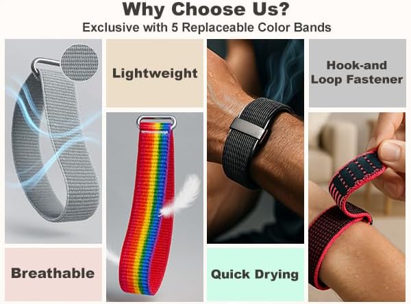 Smart Bracelets for Women & Men,Activity & Fitness Tracker with 120+ Sports Modes,24/7 Heart Rate&Blood Pressure Monitoring,Sleep & Stress Tracking,IP68 Waterproof,5 Wristband,No Subscription(Rainbow)