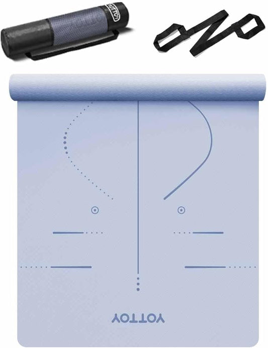 YOTTOY Yoga Mat, 72"x 32"x1/3" Extra Wide Non-Slip Exercise Fitness Yoga Mats,Eco-Friendly TPE Exercise Mats for Women Men Home Workout with Strap Bag