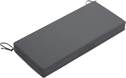 Favoyard Outdoor Bench Cushion 59 × 16 Inch Waterproof & Color Resistant Patio Benches Cushions for Garden Loveseat Swing Couch Furniture with Handle, Removable Cover and Adjustable Straps, Dark Grey