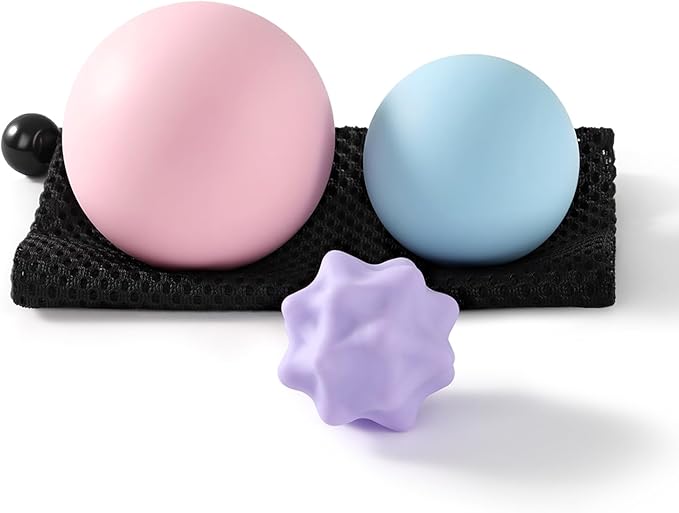 Massage Lacrosse Balls for Yoga and Myofascial Release - Deep Tissue Massage,Trigger Point Therapy and Foot Plantar Fasciitis,Muscle Knots,Relieving Muscle Pain,Muscle Soreness Balls
