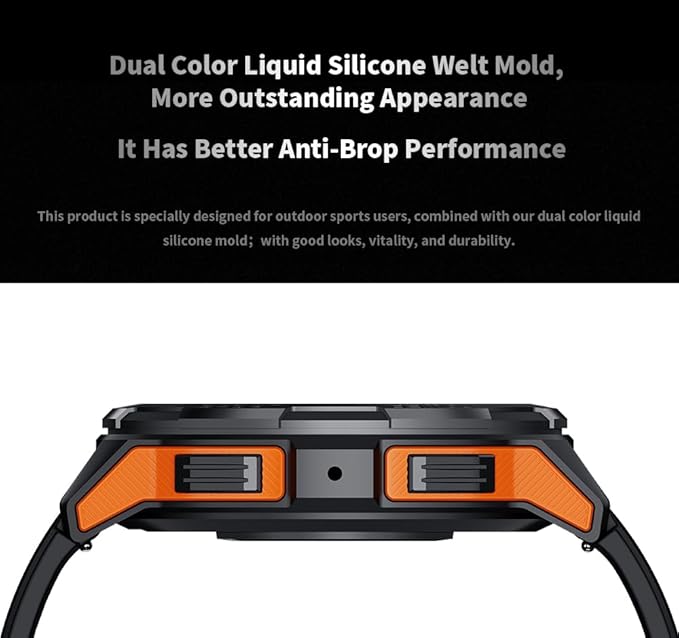 Gravity C25 1.43" AMOLED Smartwatch with Always-On Display, Bluetooth Call, AI Voice, 100+ Sports Modes, Heart Rate & Sleep Monitor, 1 ATM Waterproof, Fitness Tracker for iOS & Android (Orange)