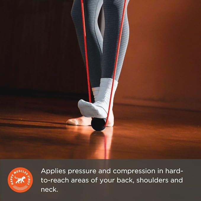 Tiger Tail Tiger Ball 2.6 Foam Roller Ball + 47” Corded Rope – Deep Tissue Massage Ball: Feet, Legs, Neck, Back – Trigger Point Massage Therapy – Relieve Muscle Soreness – Muscle Recovery