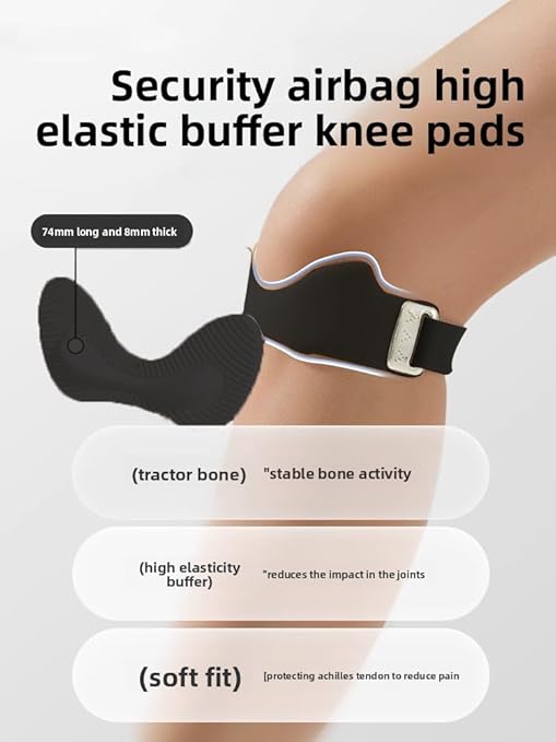 Patella Band for knee Pain Relief during exercise | Adjustable Patellar Tendon Support Strap for Running | Sports & Support | Tendonitis & Jumper's | Made with Silicone & Polyamide. (black)
