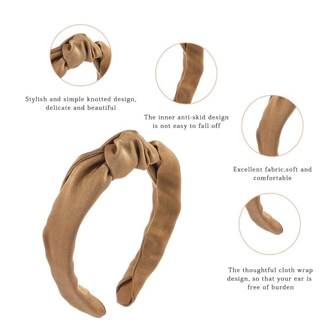 Madison Tyler Headbands for Women | Fashion Boho Top Knotted With Rhinestones Elastic Workout Hairbands | Outdoor and Party Non Slip